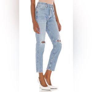 Agolde Light Blue Distressed Ankle Jeans